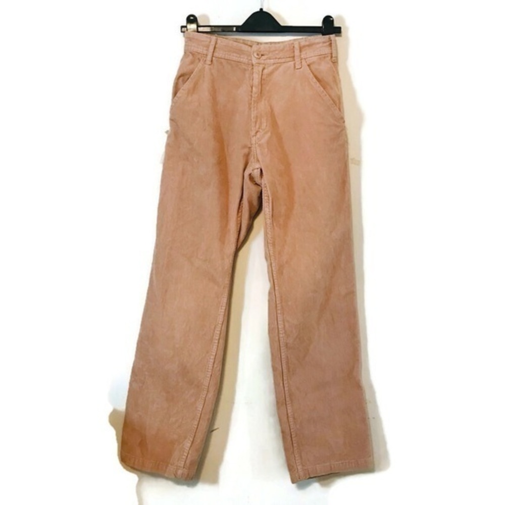 John Galt Brandy Melville Tan Corduroy Trousers Straight Leg Pants Size Small 27